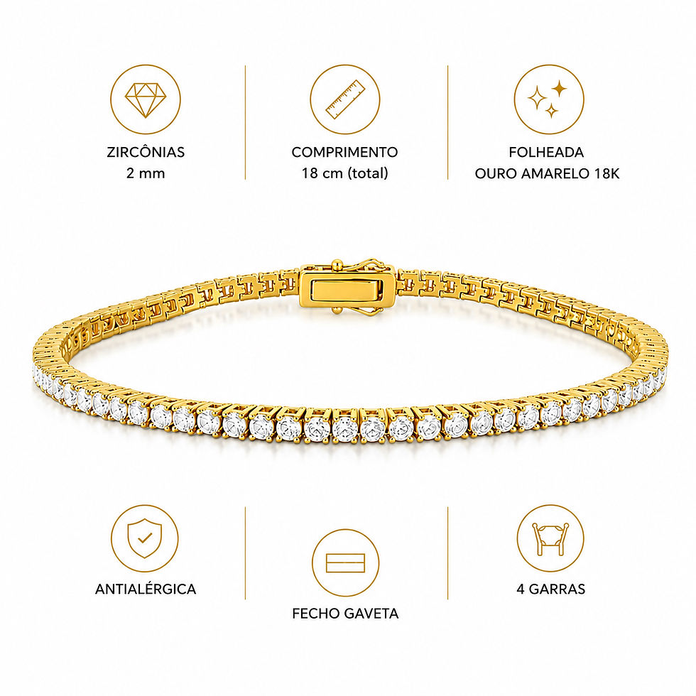 Miniatura: Pulseira Riviera Glam Dourada