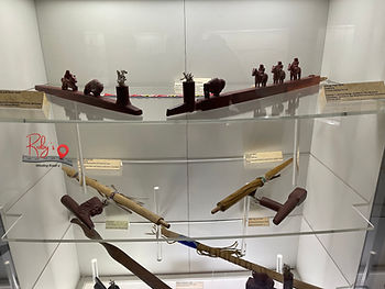 Native American pipes cared from red pipestone