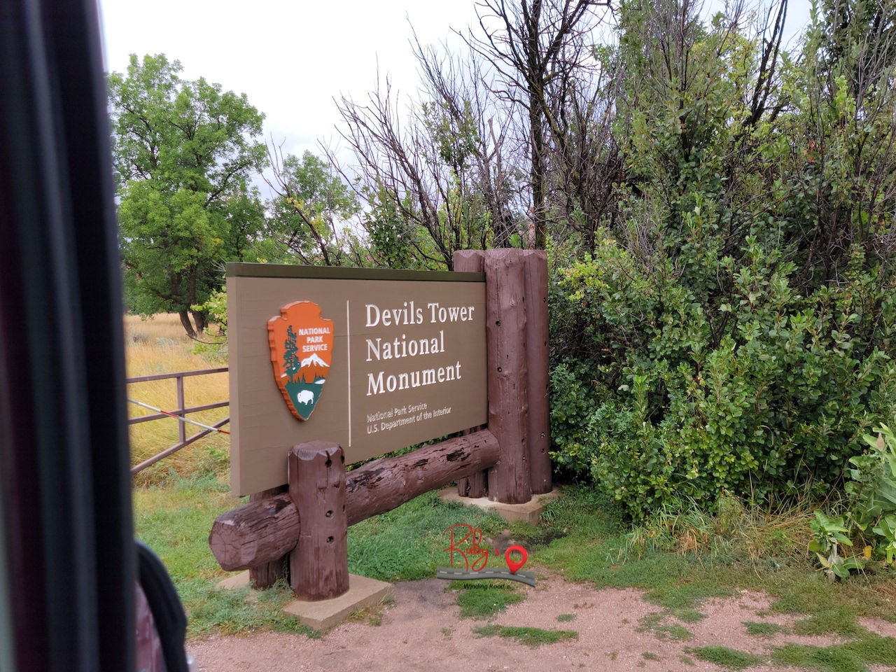 Devils Tower National Monument entrance sign