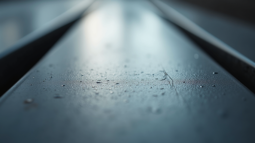Close-up view of a coated metal surface showing smooth texture