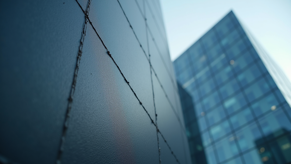 Close-up view of a building facade coated with nano-coating
