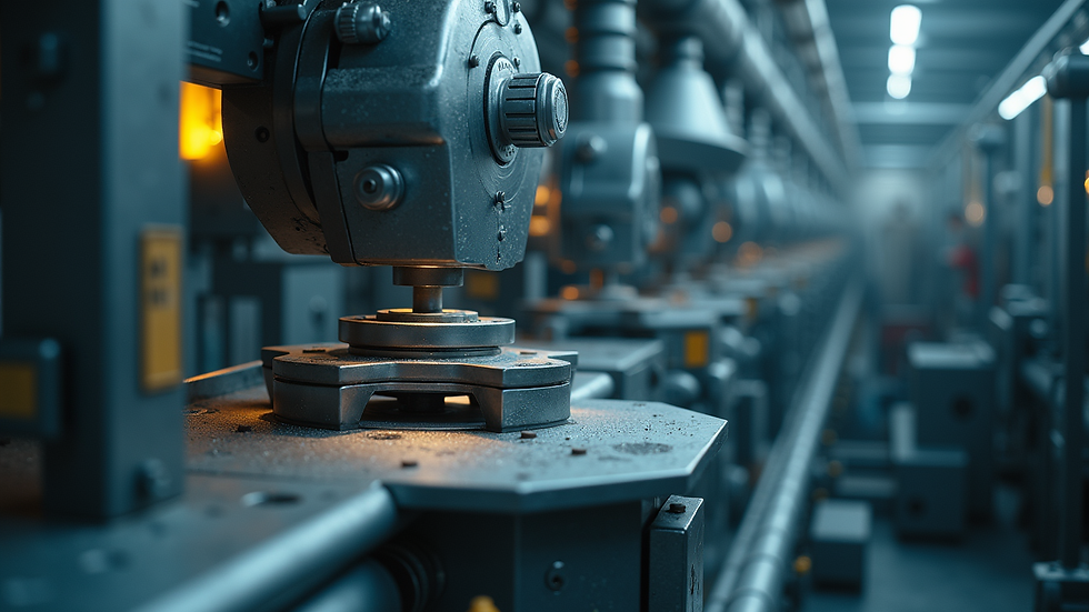 High angle view of industrial machinery with nano-coated surfaces