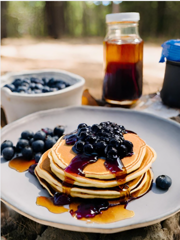 Protein Pancakes with Blueberry Compote