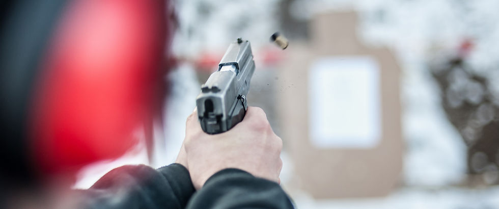 Handgun firing with proper handgun grip