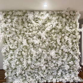 baby breath orchid and white flower wall