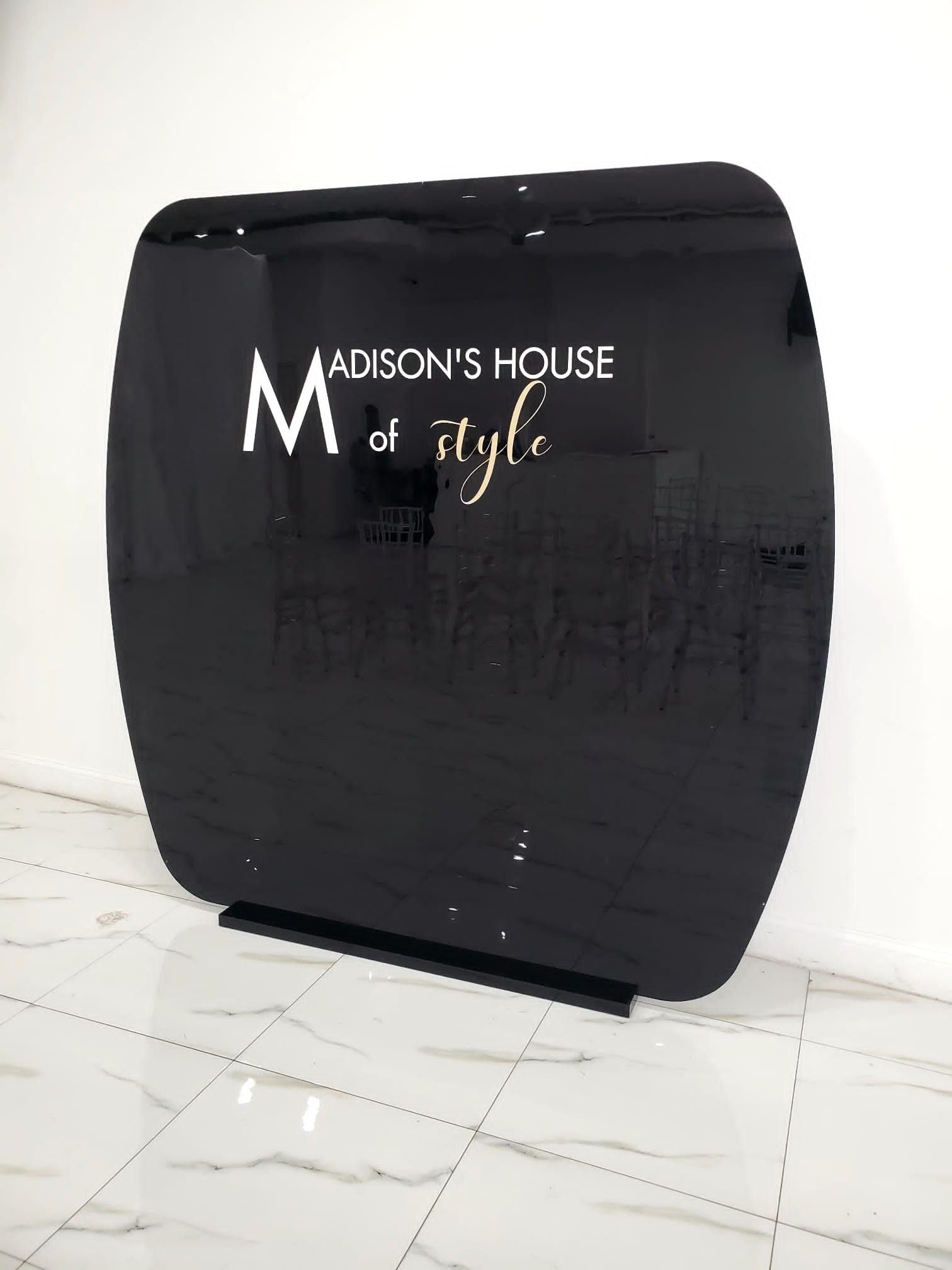 7ft Black Acrylic Wall Backdrop