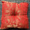 Thumbnail: Square cushion in red and gold satin for singing bowls