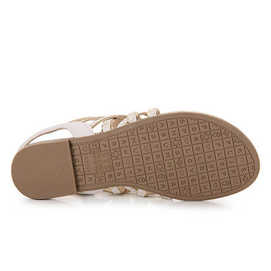 Thumbnail: Sandália Rasteira Feminina Tanara - Branco N7407