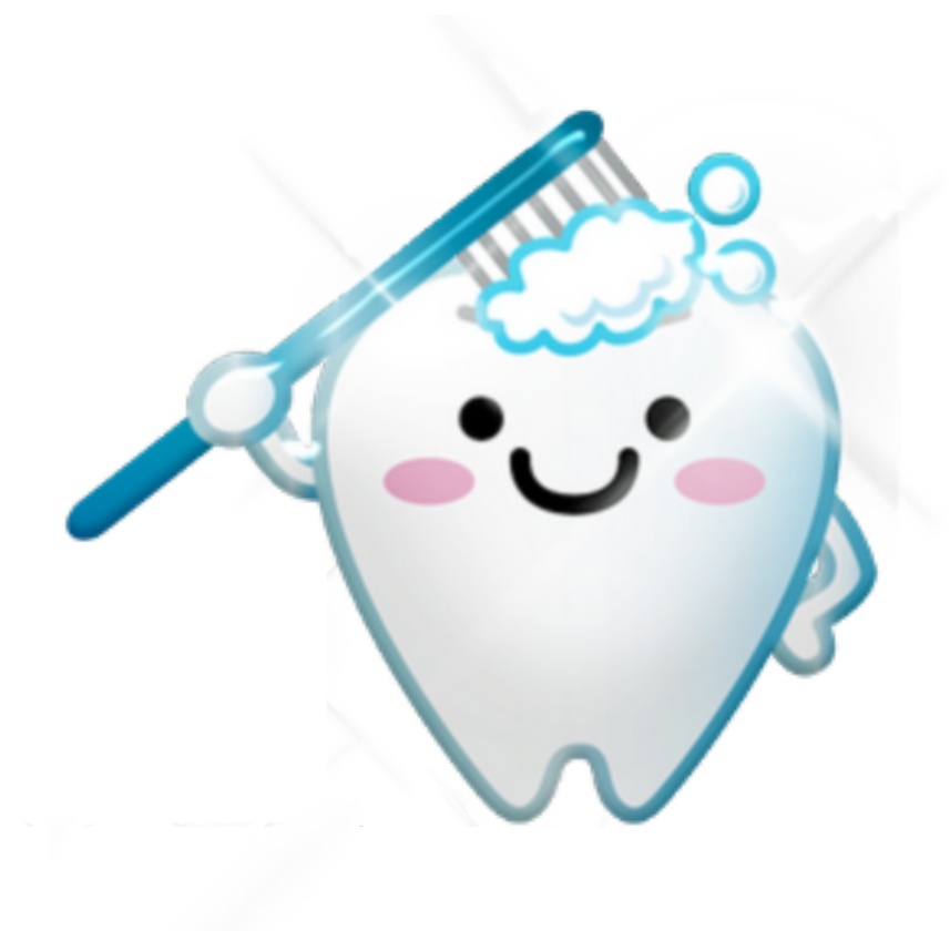 Une dent souriante qui se brosse la tête