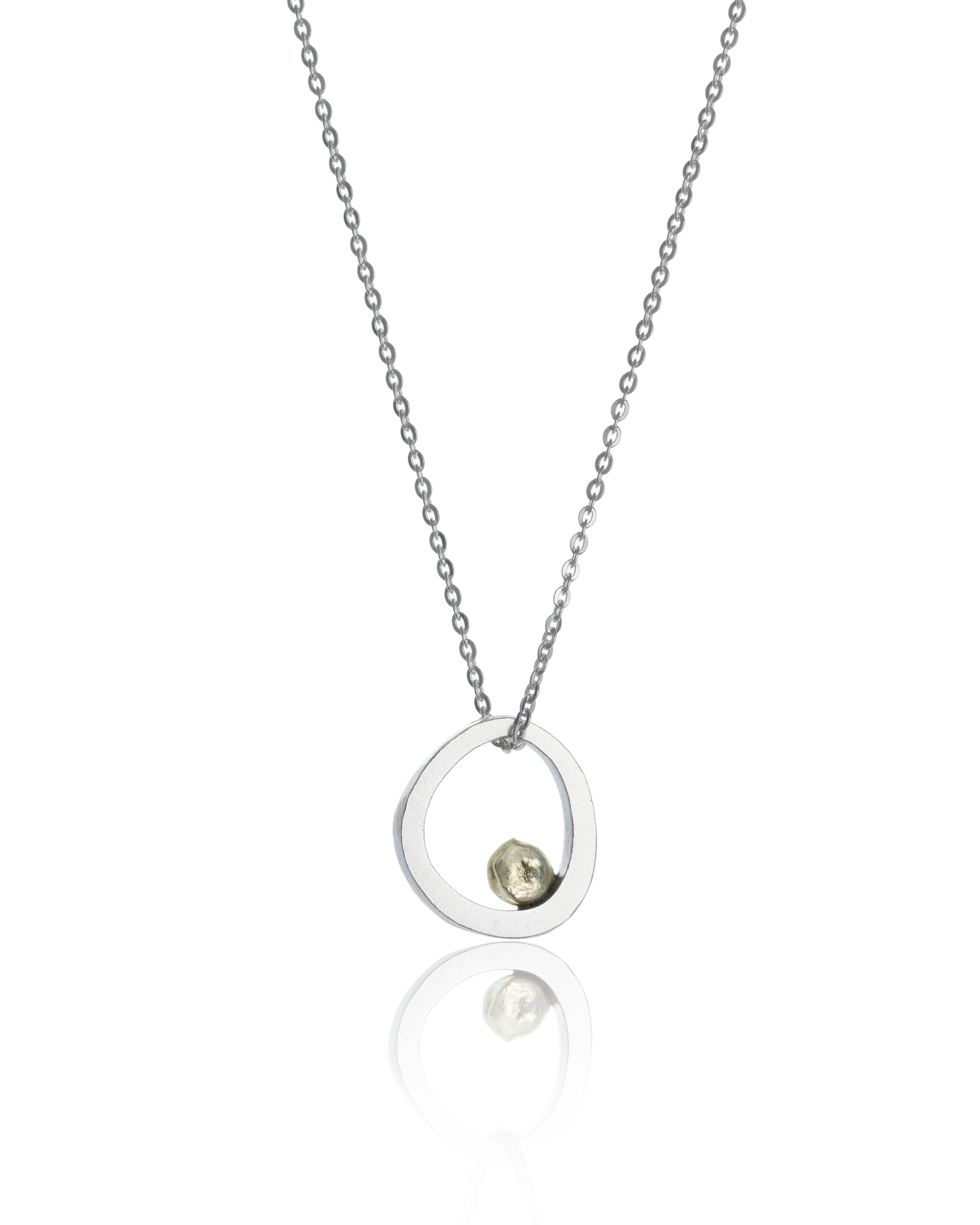 Ferro Shore Minimalist Silver & 18ct Yellow Gold Pendant