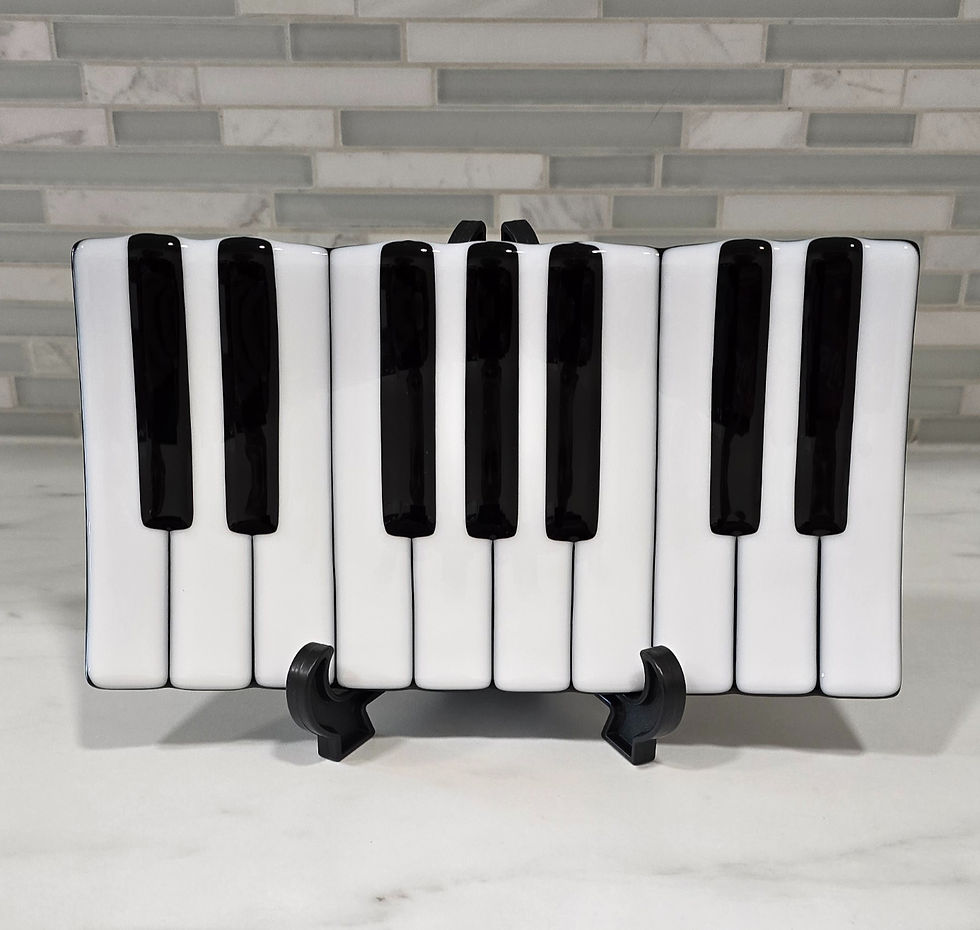fused glass piano dish