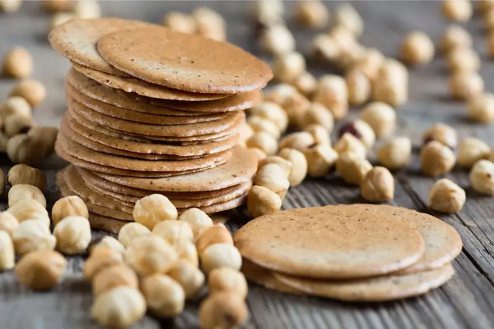 Tegole almond and hazel nut cookies