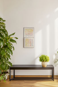 Geometric rainbow wall art