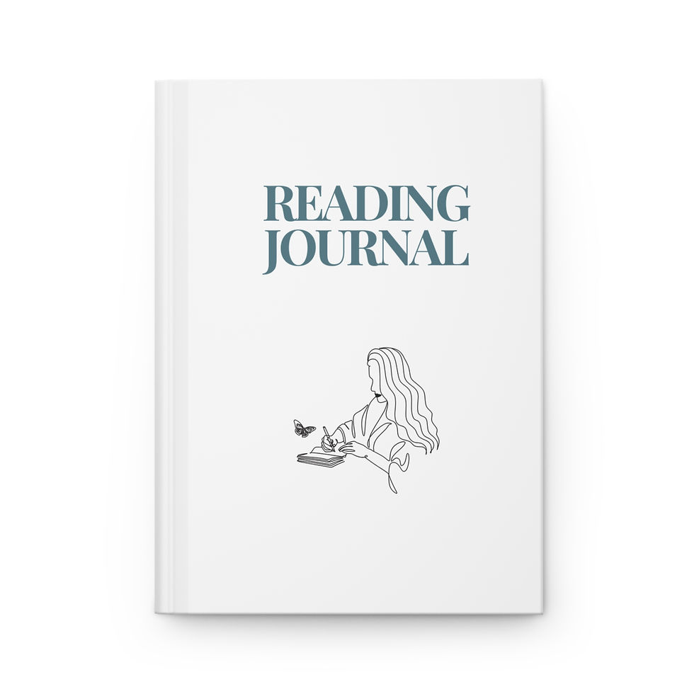 White Cozy Reading Journal Front View