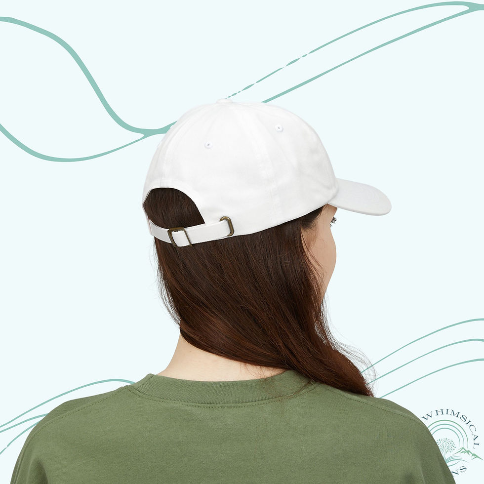 Thumbnail: Back of woman wearing The Wingleader dad cap in white 