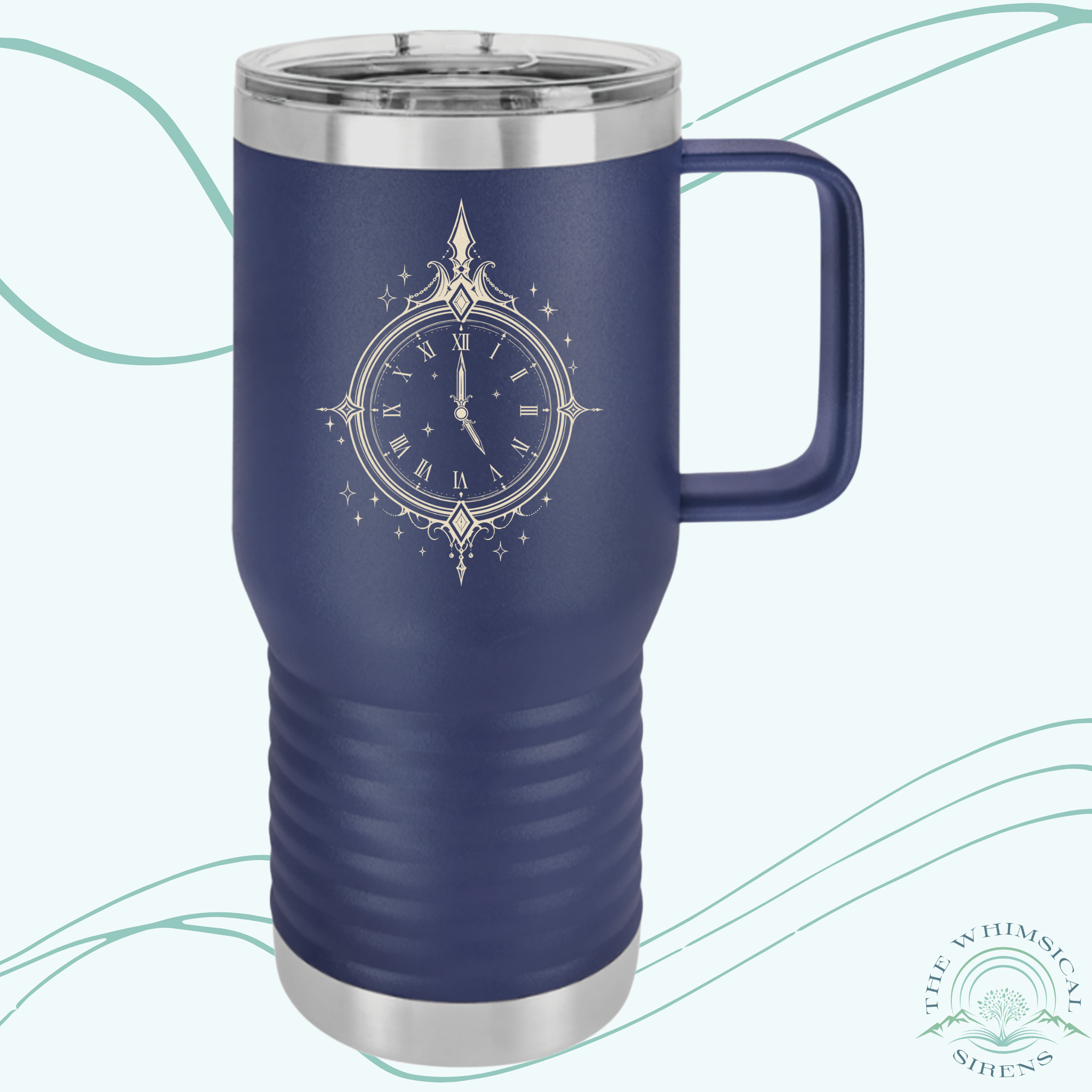 Five in the Morning Travel Mug Graphic View Navy