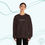Thumbnail: Fictional Wanderlust Embroidered Sweatshirt Chocolate Front View on Female Model