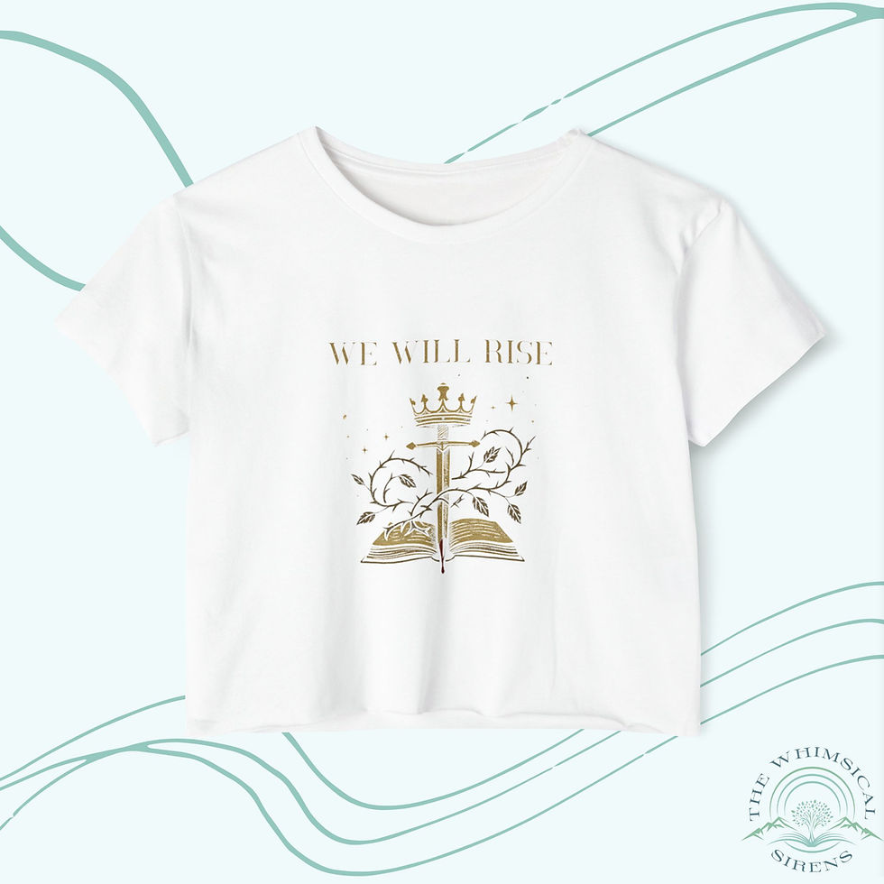 We Will Rise Crop Top Shirt White Front View