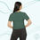 Thumbnail: Shadow Daddy Fan Club Crop Top Royal Pine Back View on Female Model
