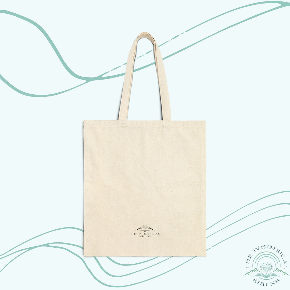 Romantasy In Here Tote Bag for Books Natural Back View