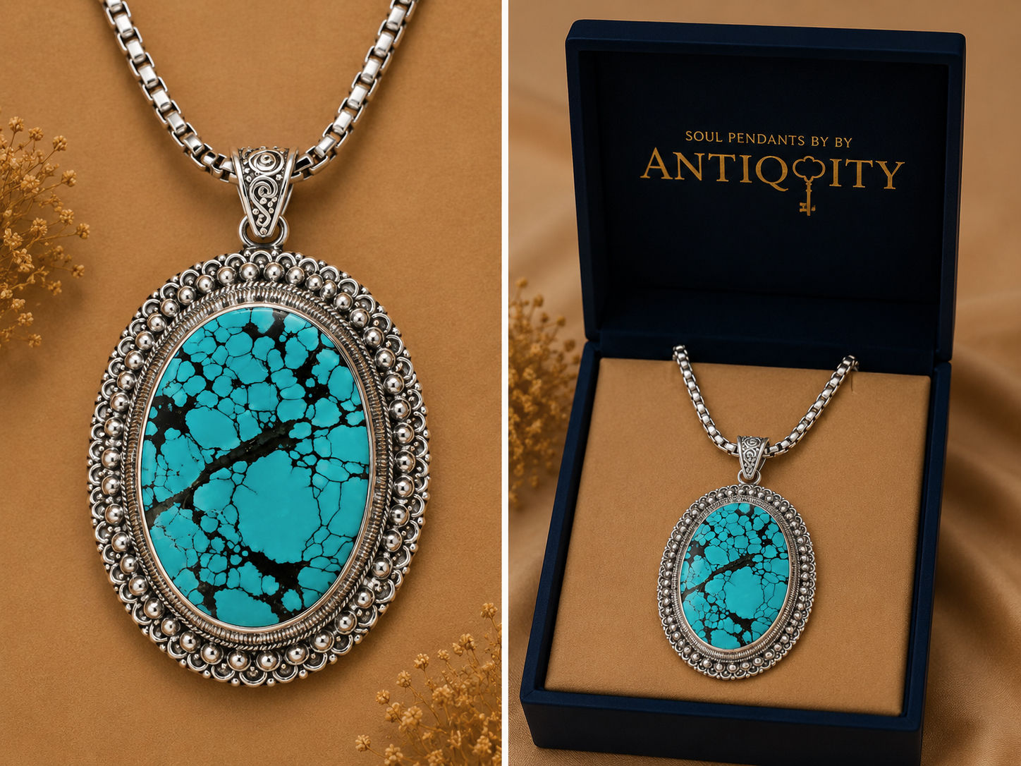 Turquoise Legacy ~ Natural Turquoise Pendant in Sterling Silver