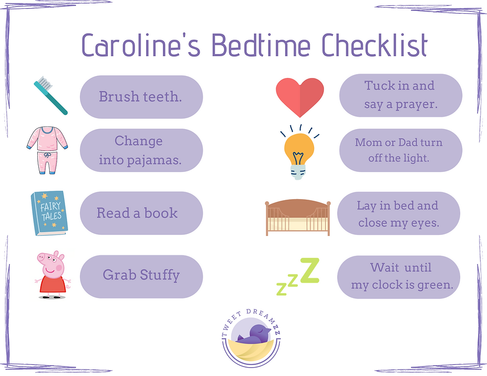 Bedtime Checklist & Rule Chart for Toddlers