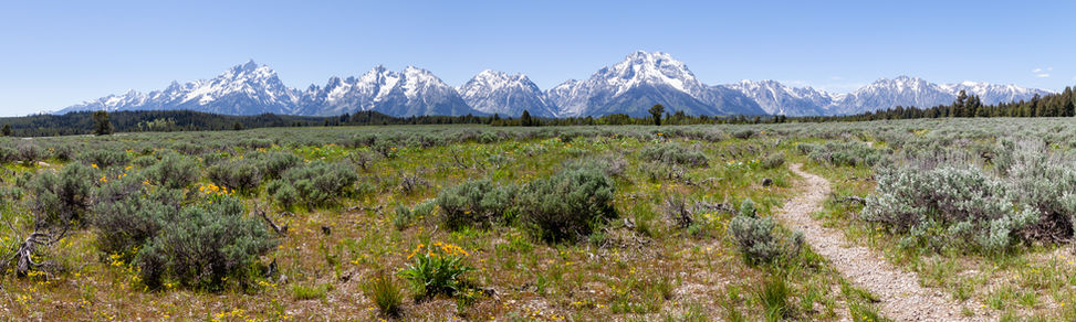 Grand Tetons in Wyoming USA beautiful panoramic photo by Geoff Wayman