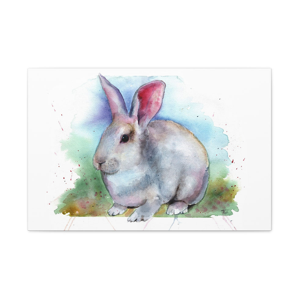 Thumbnail: White Rabbit - Canvas Print