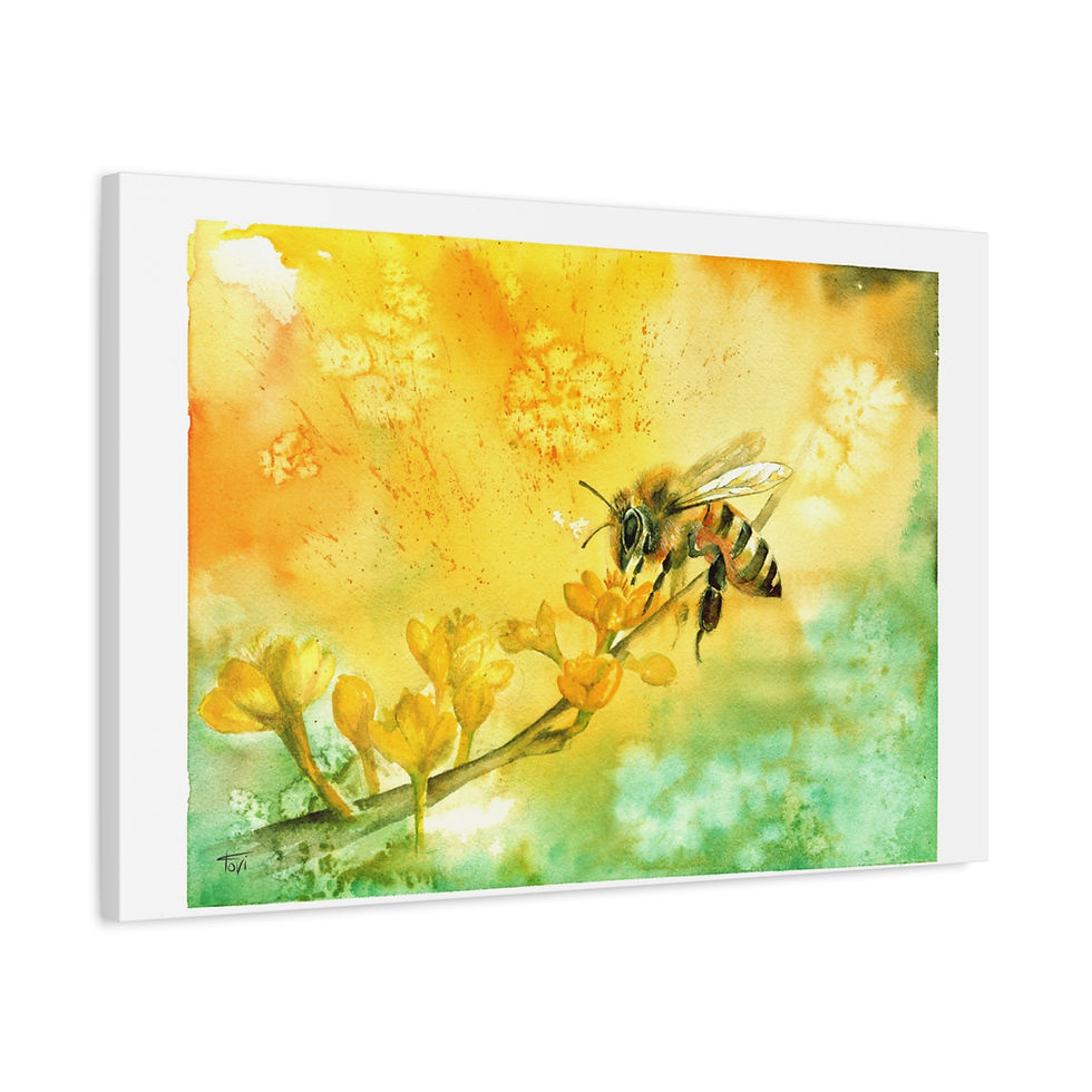Thumbnail: Bee on a branch - Canvas Print