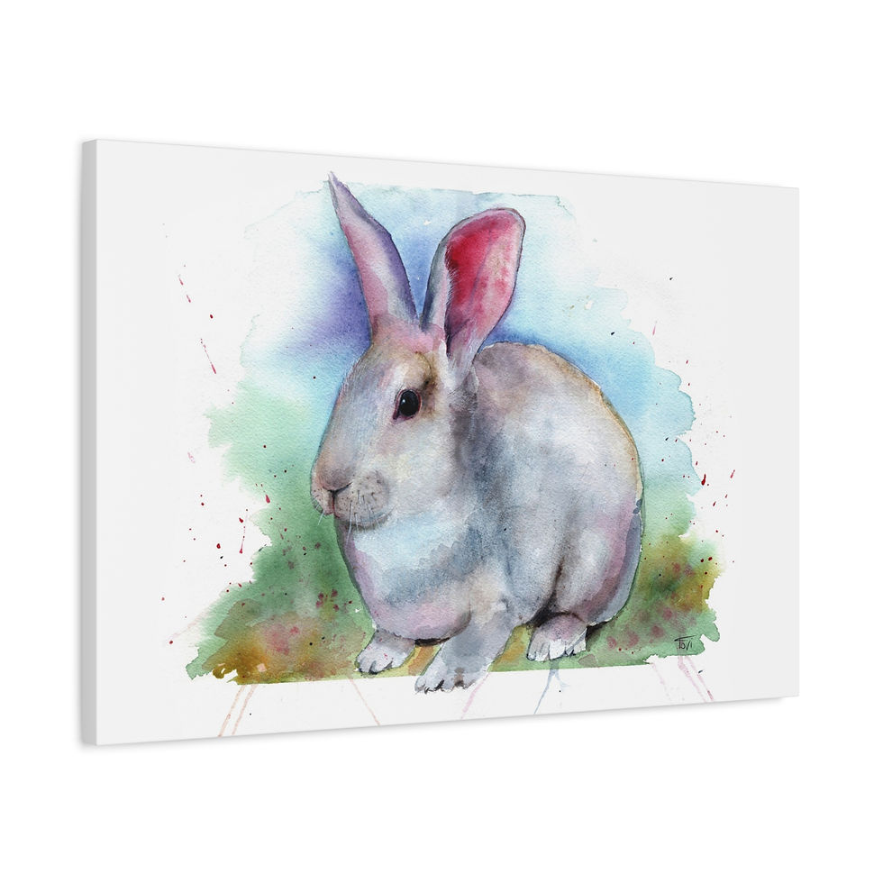 Thumbnail: White Rabbit - Canvas Print
