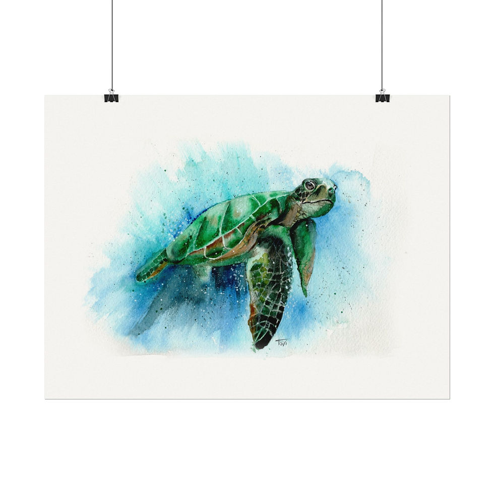 Thumbnail: Sea Turtle (Green) - Fine Art Print