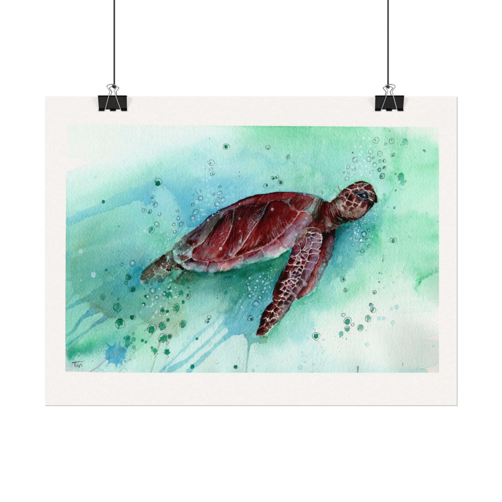 Sea Turtle (Red) - Fine Art Print