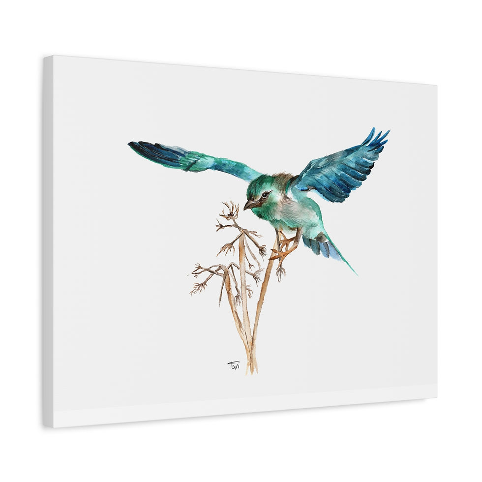 Thumbnail: European roller - Canvas Print