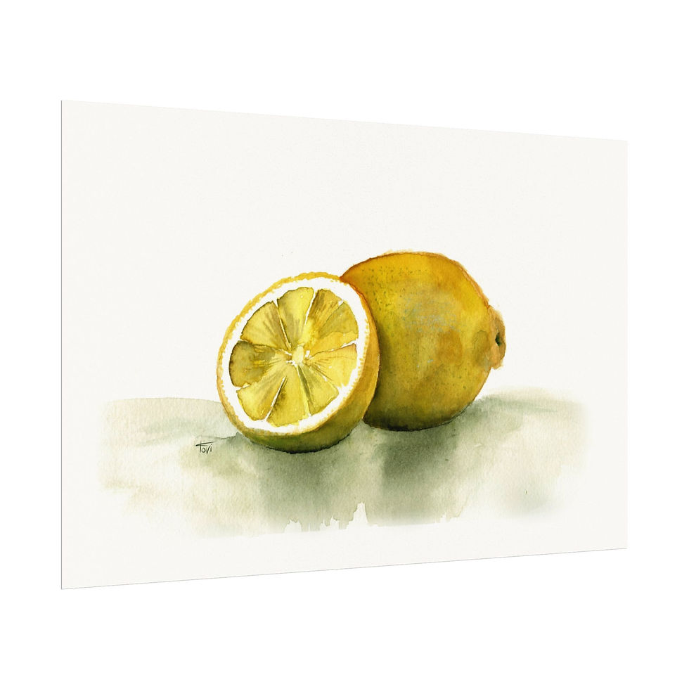 Thumbnail: Lemon (Whole and Half) - Fine Art Print