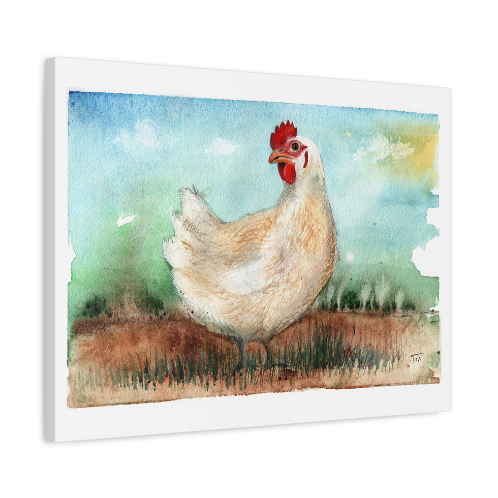 Thumbnail: White Hen - Canvas Print