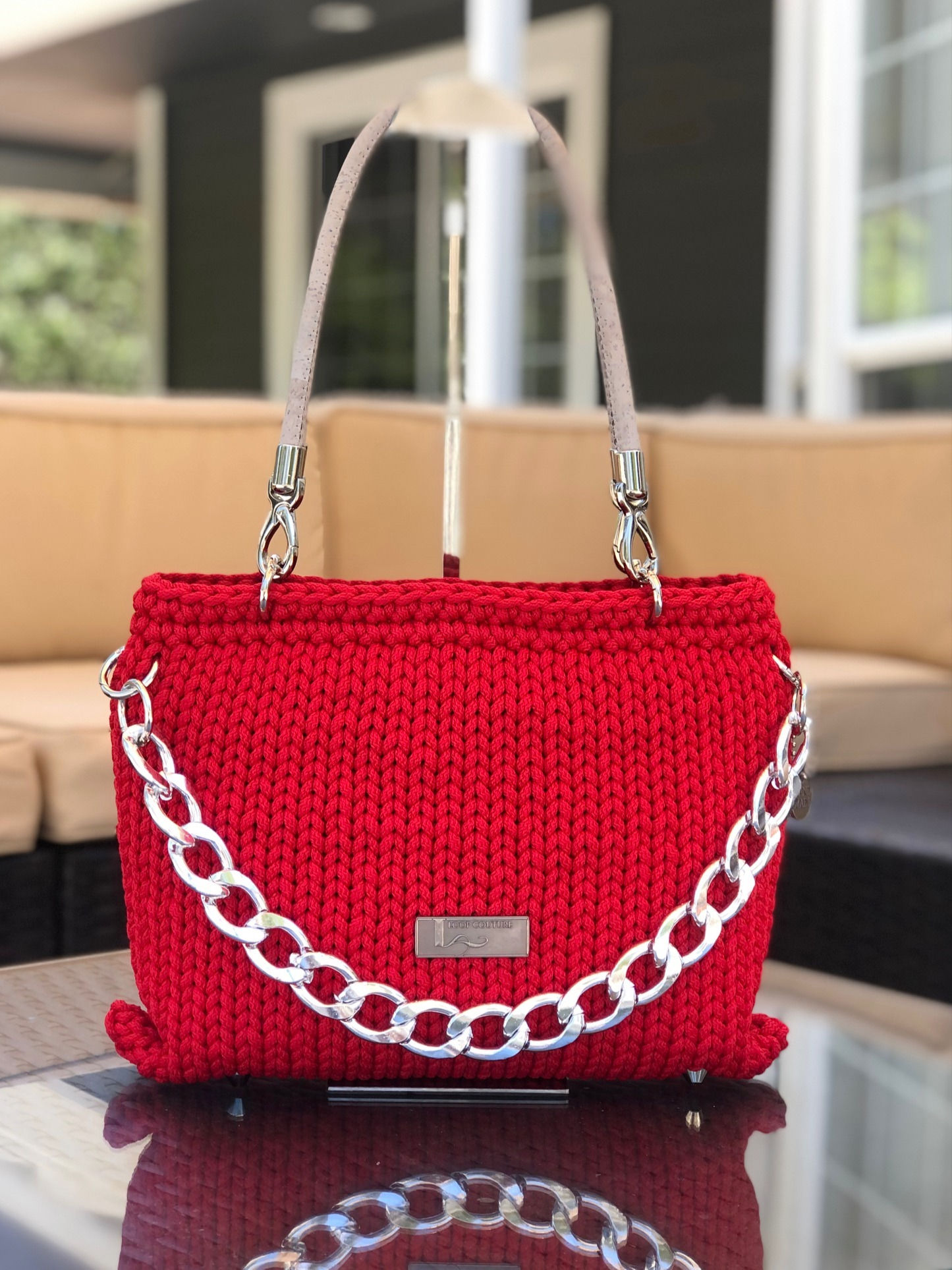 World Handbag - Maranello Red with Chunky Chain