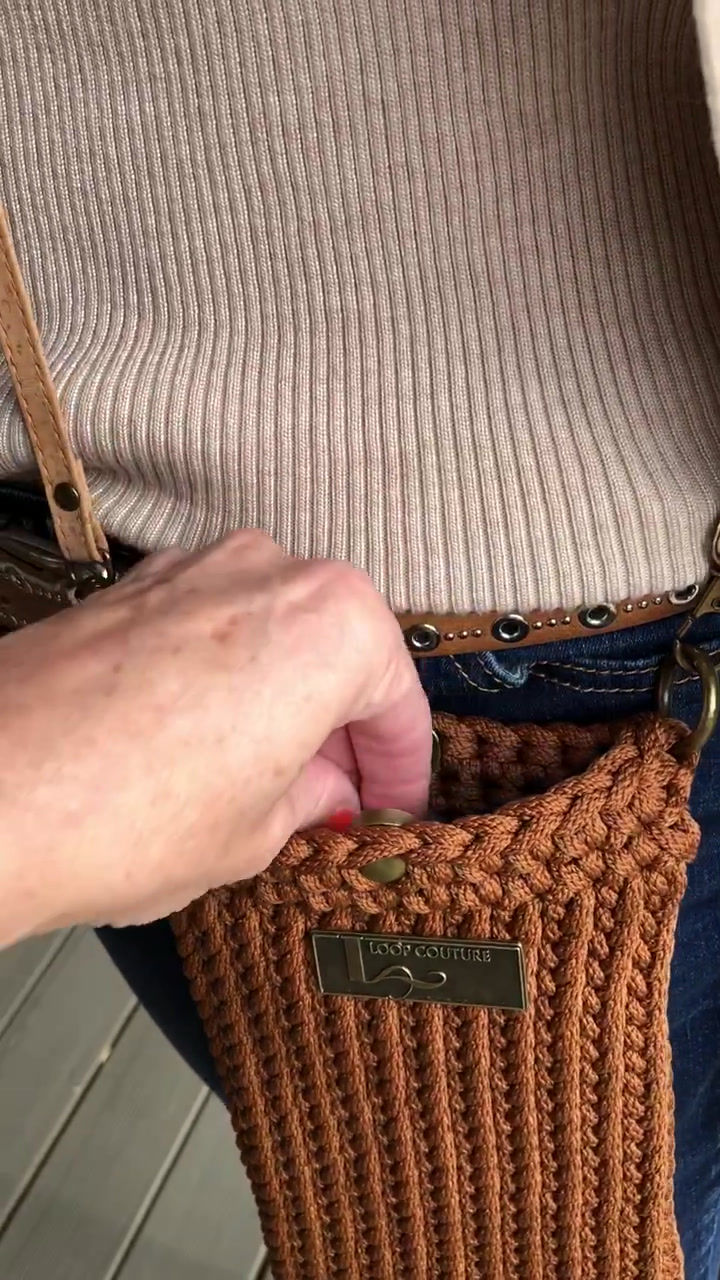 Thumbnail: Crossbody Phone Sleeve - Cognac Brown