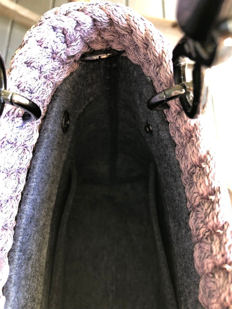 Thumbnail: World Handbag - Dusted RoseGray Mélange Striped