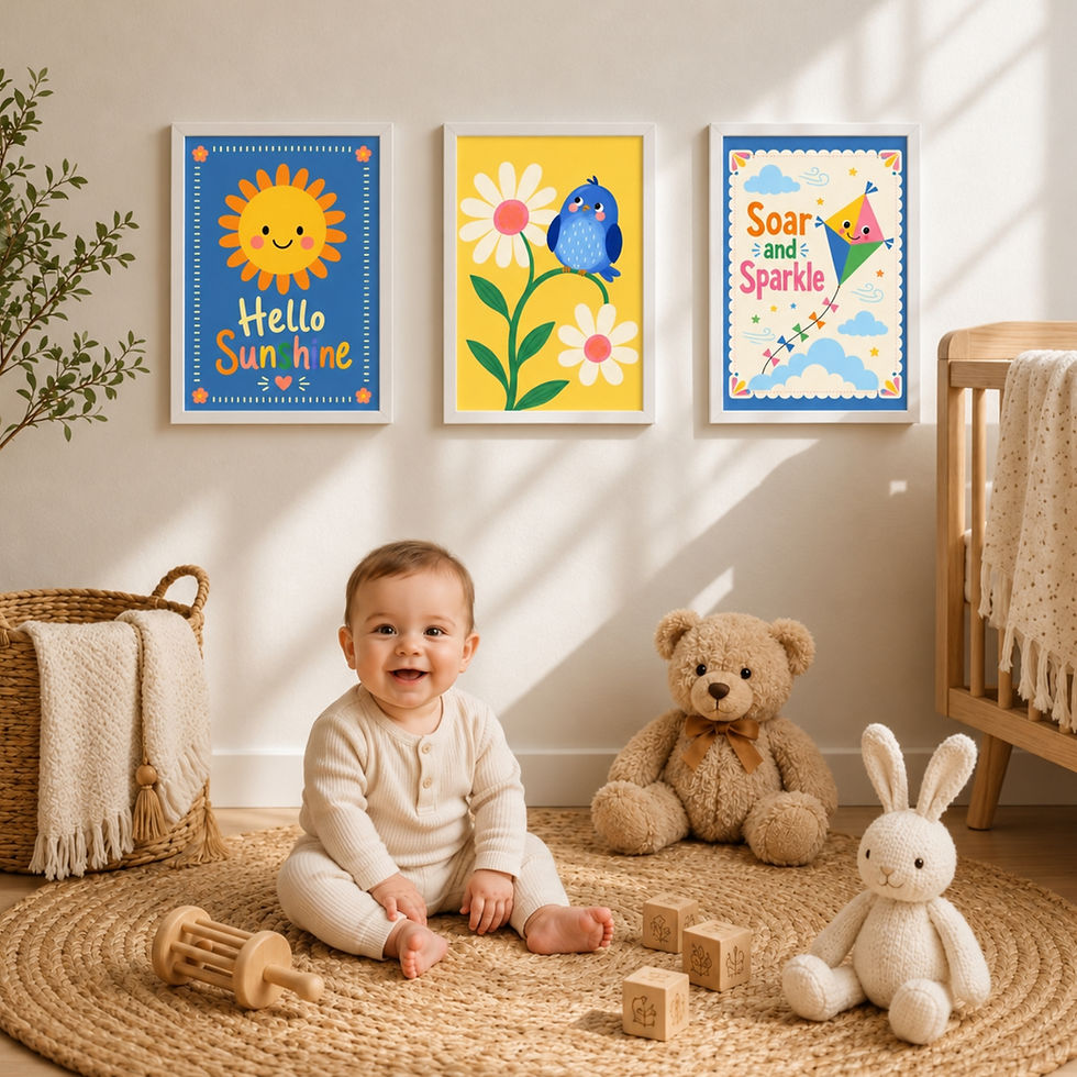 Soar and Sparkle, set of 3 framed art prints