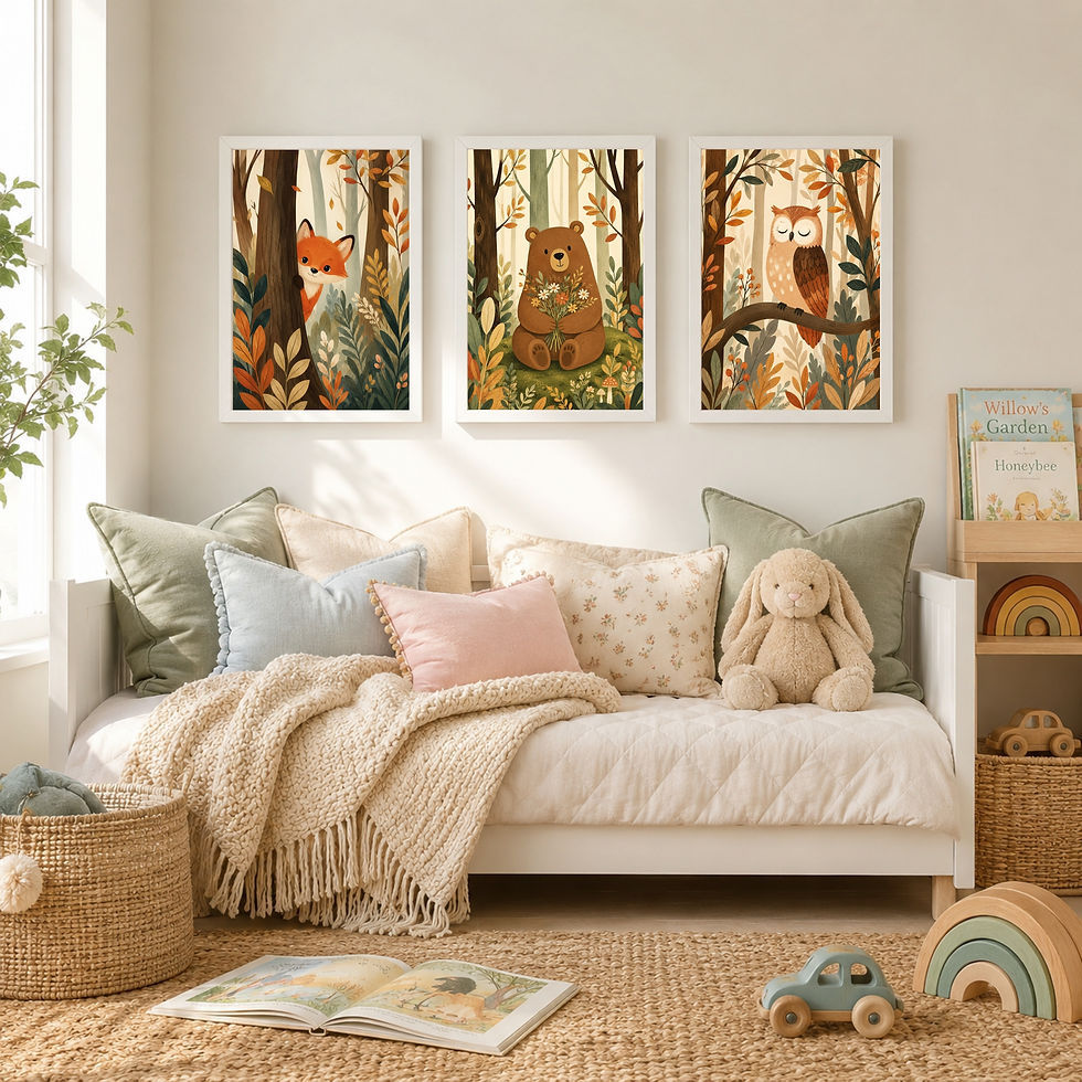 Thumbnail: Forest Friends | Set of 3 Framed Kids Room Wall Art Prints