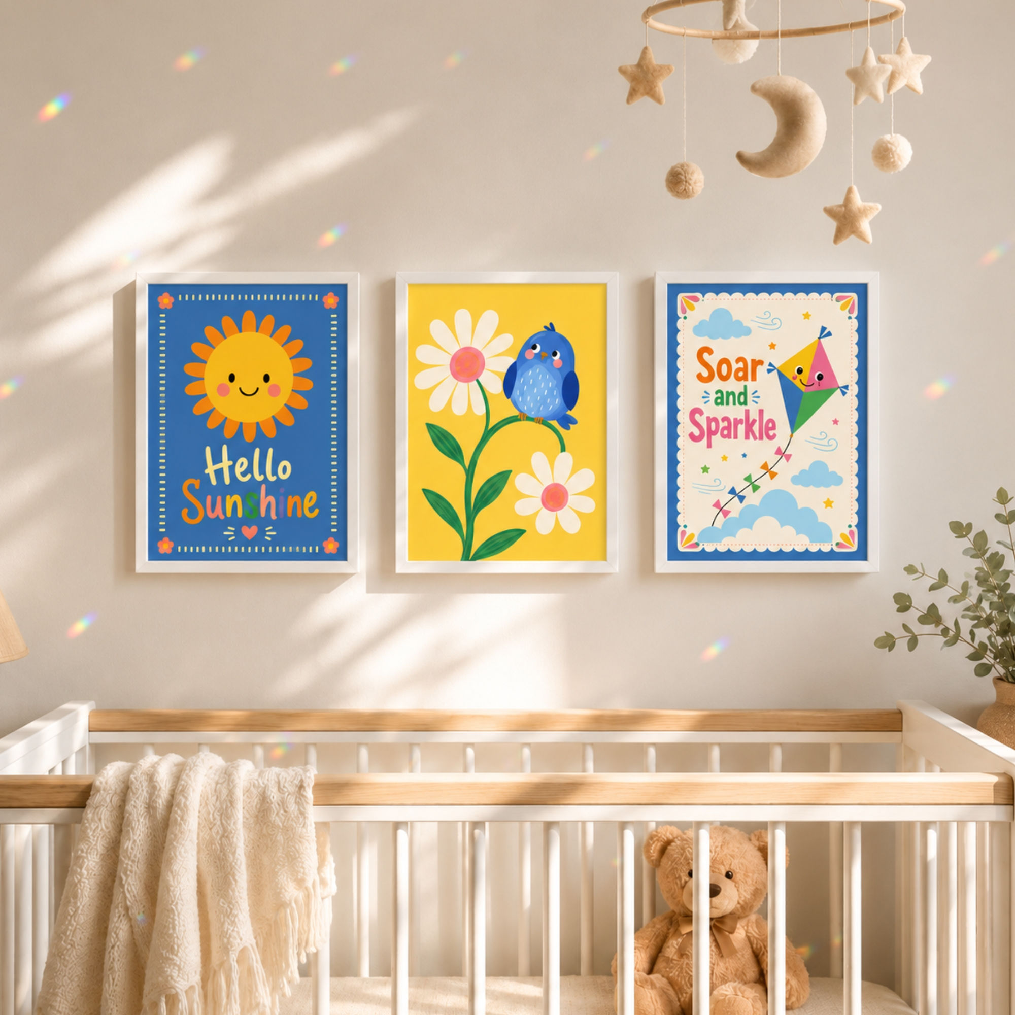 Soar and Sparkle, set of 3 framed art prints