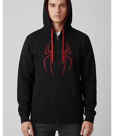 red and black combination zipper