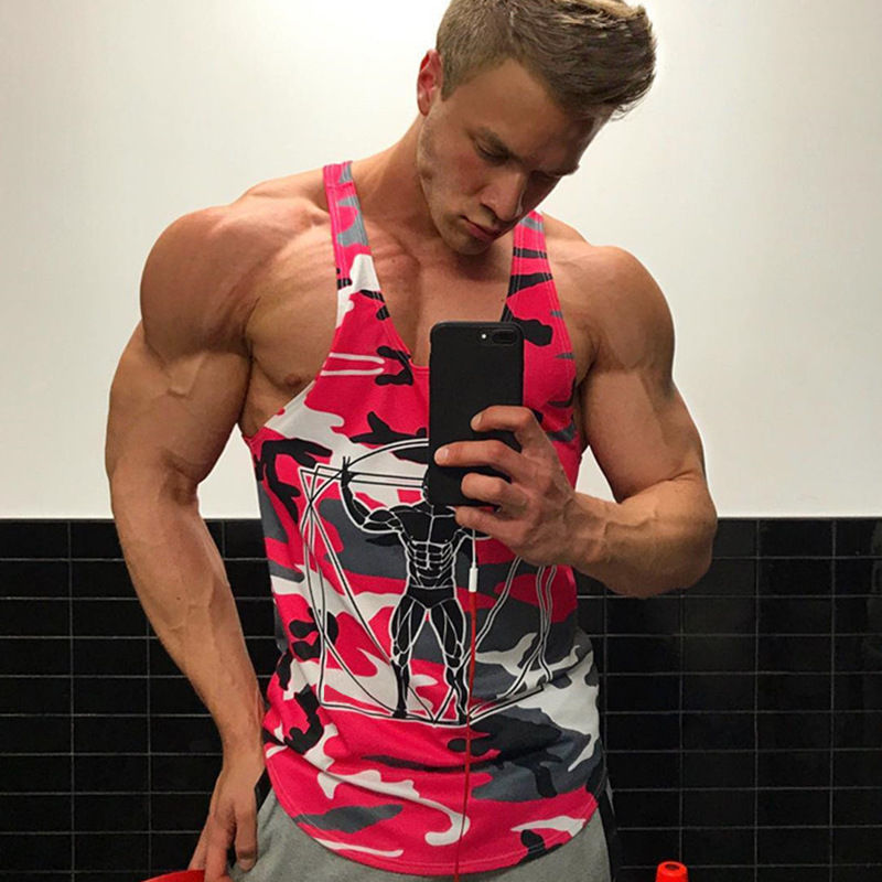 Thumbnail: Men Bodybuilding Tank Tops Camouflage Sleeveless Shirt Gym Fitness Workout Singl
