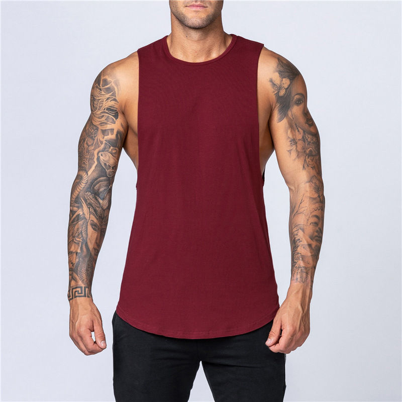 Thumbnail: Men's Gym Clothing Summer Fitness Cotton Tank Top Men Jogging Bodybuilding Sleev