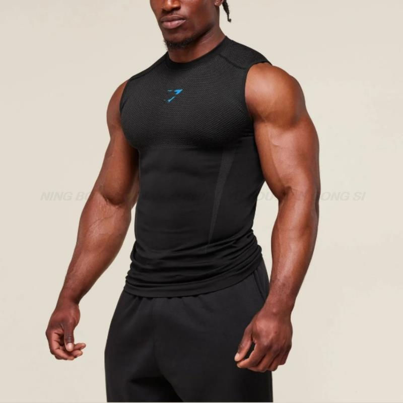 Thumbnail: Men's Tight vest sports summer quick-drying breathable seamless fitness running 