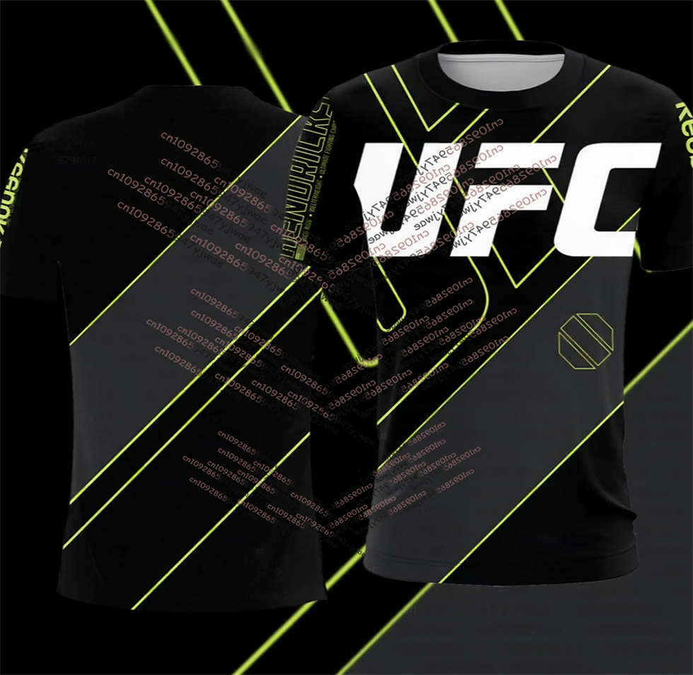Thumbnail: Green Line Fashion Popluar Boxing Jersey Summer 3D Print UFC Round Neck Sportwea