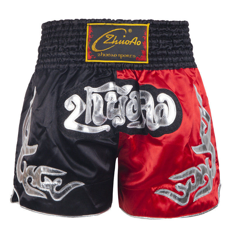Thumbnail: Muay Thai Shorts Men Embroidery Sports Fitness Fighting Kickboxing Short Pants W