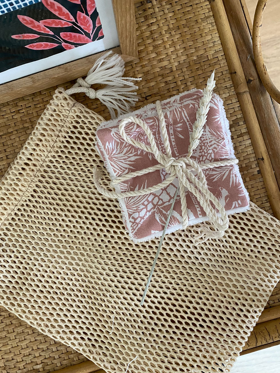 Cotons lavables Joséphine Rose x7