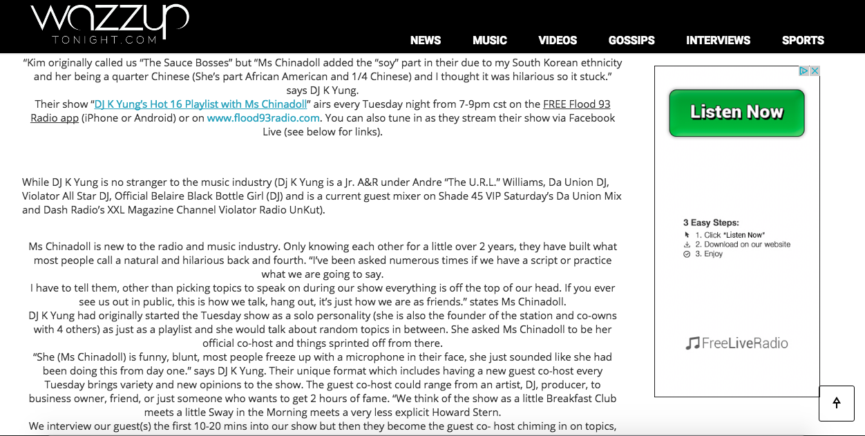 Wazzup Tonight (Page 2 of 3)- http://wazzuptonight.com/newest-female-duo-hit-internet-radio/
