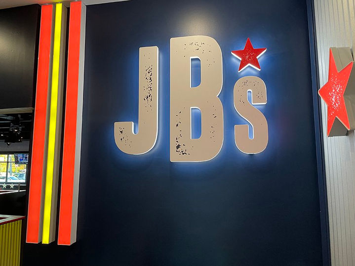 Americana bar restuarant logo design, brand identity, and spatial experience for JB’s Bar and Grill in Severna Park, MD.